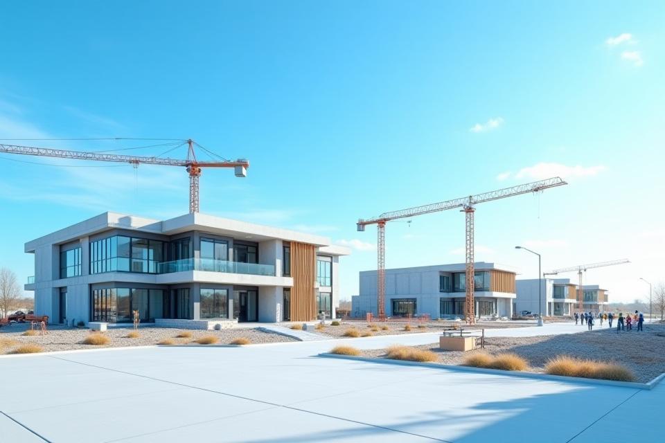 Modern construction development site